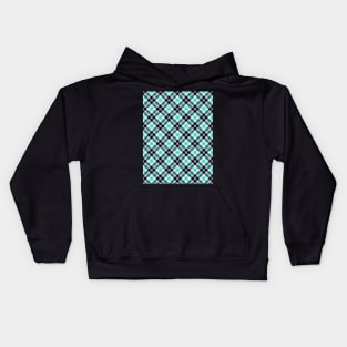 Green and blue plaid Pattern Kids Hoodie